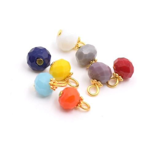 Kaufen Sie Perlen in der Schweiz Charms Glasperlen Mischfarbe 8 mm + Ring (Par 5)