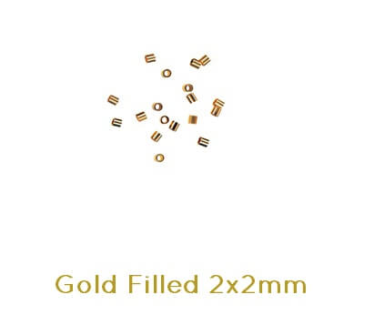 Gold Filled Quetschperlen 2x2mm Lochgrosse:1.4mm(10)