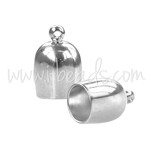 Kaufen Sie Perlen in der Schweiz Bullet Endkappe Silber plattiert 6mm (2)