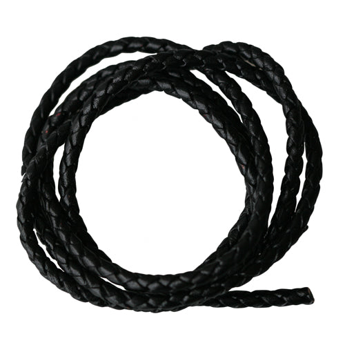 Geflochtene lederschnur schwarz 3.5mm (1m)