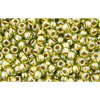 Achat cc991 - perles de rocaille Toho 11/0 gold lined peridot (10g)