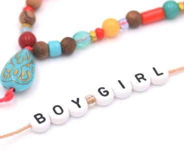 Wort GIRL-BOY -7 7mm runde Buchstabenperlen (1 Wort)