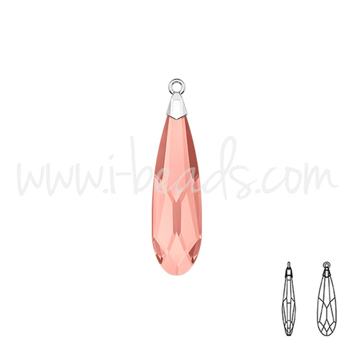 Kaufen Sie Perlen in der Schweiz Swarovski 6533 raindrop Anhänger blush rose rhodium 17.5mm (1)