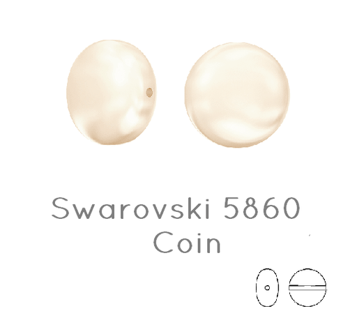 Achat 5860 Swarovski coin Creamrose light pearl 10mm 0.7mm (5)