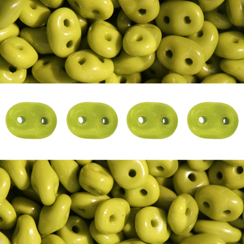 Kaufen Sie Perlen in der Schweiz Super Duo Perlen 2.5x5mm Opaque Olive (10g)