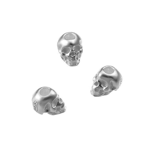 Kaufen Sie Perlen in der Schweiz Totenkopfperle 5mm Sterling Silber 925-loch : 1,6mm-(1)