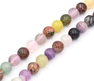 Kaufen Sie Perlen in der Schweiz Mehrfarbige gemischte Edelsteine 8mm (1 strang)