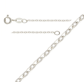 Kaufen Sie Perlen in der Schweiz SterlingsilberFlache silberne 1.5mm Kabelkette 45cm (1)