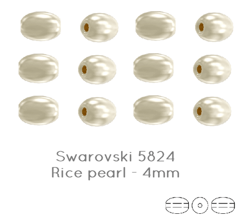 Kaufen Sie Perlen in der Schweiz 5824 Swarovski rice Cream Pearl 4mm - 0.4mm (20)