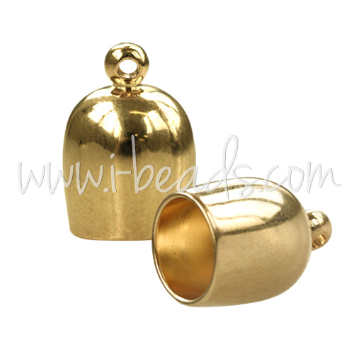 Kaufen Sie Perlen in der Schweiz Bullet Endkappe Gold plattiert 8mm (1)