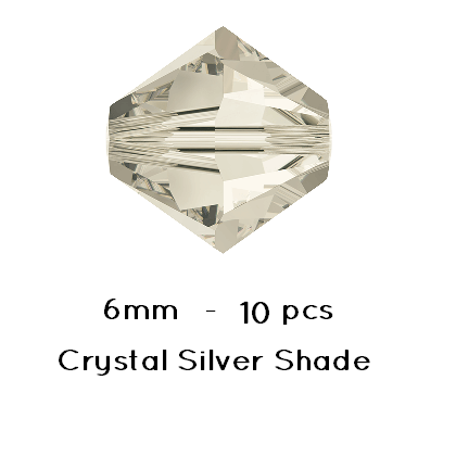 Kaufen Sie Perlen in der Schweiz 5328 Swarovski Xillion beads Silver Shade 6mm (10)