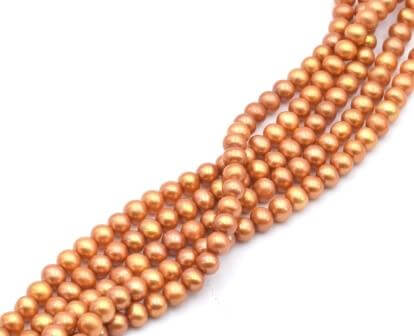 Kaufen Sie Perlen in der Schweiz Süsswasser perlenstrang kartoffelform orange GOLD 5mm (1)
