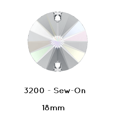 Achat Swarovski Rivoli Sew-On 3200 Crystal AB Foiled 18mm (2)