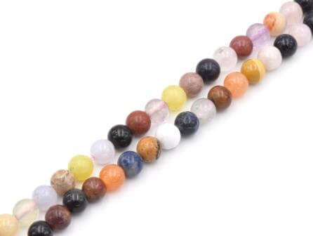 Kaufen Sie Perlen in der Schweiz Mehrfarbige gemischte Edelsteine 6mm (1 strang)