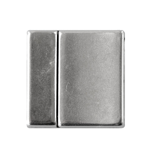 Fermoir magnétique plat plaqué argent 24x24mm (1)