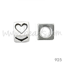 Kaufen Sie Perlen in der Schweiz Sterling Silber 4,5mm Würfelperle Herz mit Lochgrösse 3mm (1)