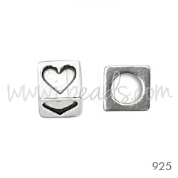 Achat Perle trou 3mm coeur argent 925 4.5mm (1)