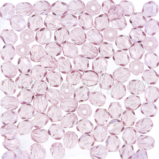Kaufen Sie Perlen in der Schweiz Glasschliffperlen light amethyst 4mm (100)