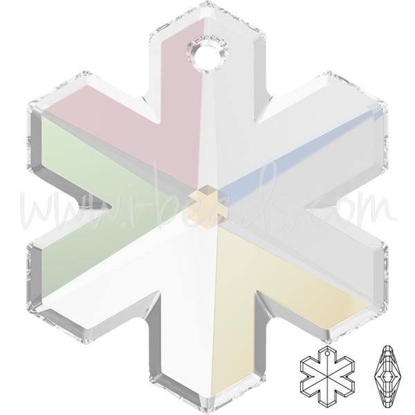 pendentif flocon de neige swarovski crystal ab 30mm (1)