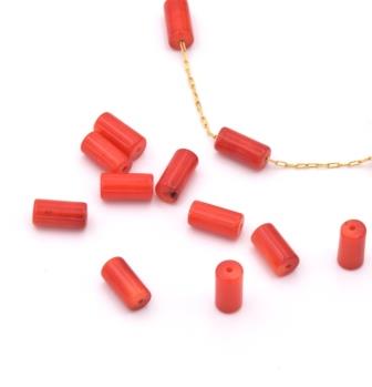 Kaufen Sie Perlen in der Schweiz Bambuskorallen perlen Zylinder 8x4mm - Loch: 0,5mm (10)