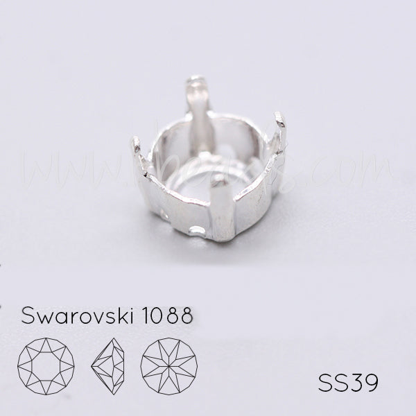 Aufnähfassung für Swarovski 1088 SS39 silber-plattiert (3)