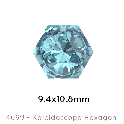 Achat Swarovski 4699 Kaleidoscope Hexagon Aquamarine foiled 9,4x10,8mm (1)