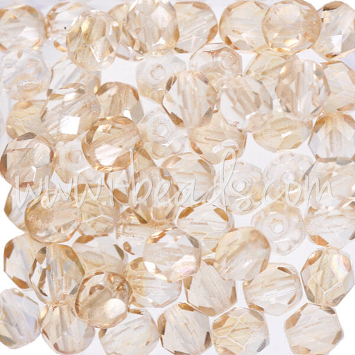 Kaufen Sie Perlen in der Schweiz Glasschliffperlen luster transparent champagne 6mm (50)