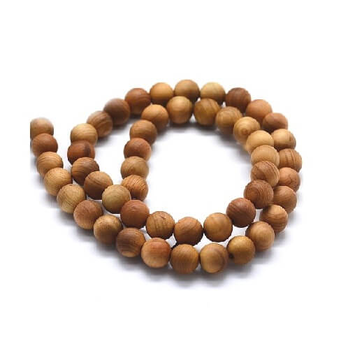 Achat Perles en Bois Mat, Rond, 6mm, Trou: 1mm (1 rang)