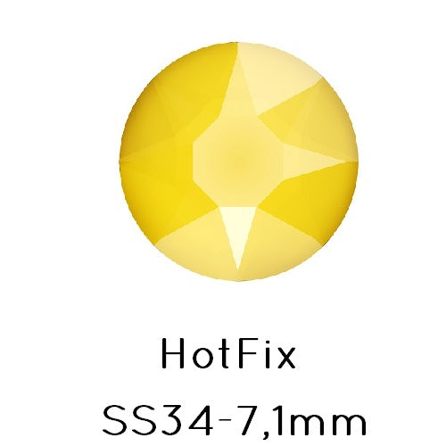 Kaufen Sie Perlen in der Schweiz Swarovski 2078 hot fix flat back rhinestones BUTTERCUP SS34 -7.1mm (12)