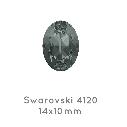 Kaufen Sie Perlen in der Schweiz Swarovski 4120 oval fancy stone Black Diamond F 14x10mm (2)