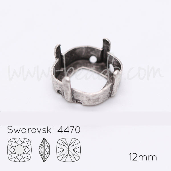 Serti à coudre pour Swarovski 4470 12mm argenté (1)