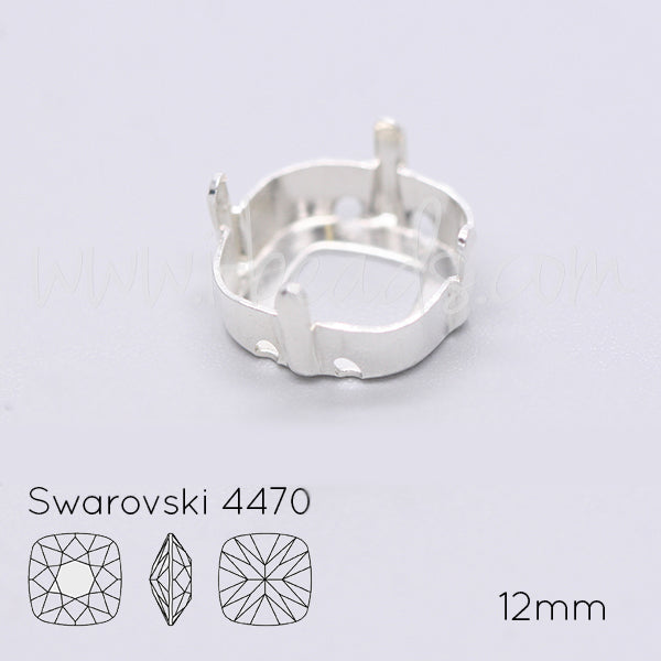 Serti à coudre pour Swarovski 4470 12mm argenté (1)