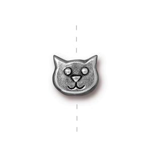 Kaufen Sie Perlen in der Schweiz Katzengesicht Perle Silber plattiert 8x9mm (1)
