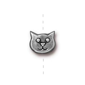 Perle chat Argenté 8x9mm (1)