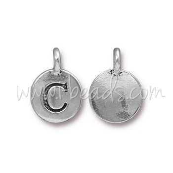 Charm Buchstabe C Antik Silber - plattiert 11mm (1)