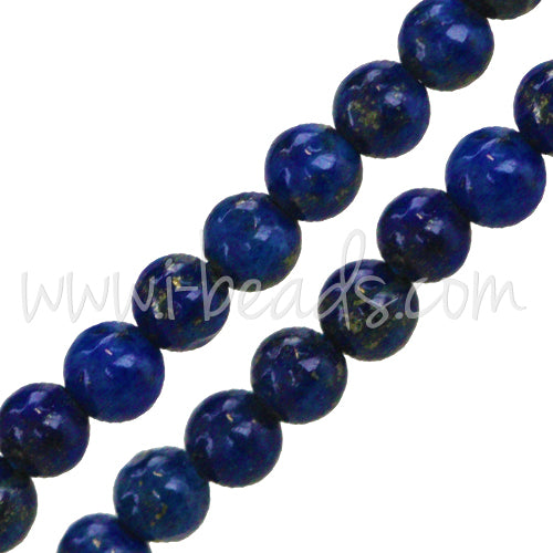 Perles rondes Lapis Lazulis 8mm sur fil (1)