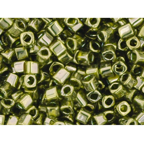 Kaufen Sie Perlen in der Schweiz cc457 - Toho cube perlen 1.5mm gold lustered green tea (10g)