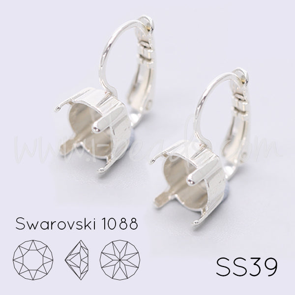 Serti dormeuses pour Swarovski 1088 SS39 argenté (2)