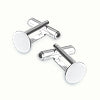 Bouton de manchette métal finition argenté 10mm (2)