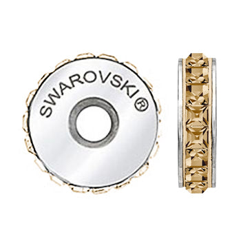 Kaufen Sie Perlen in der Schweiz 81001 Swarovski Becharmed pavé Stopper Crystal golden shadow 12mm (1)