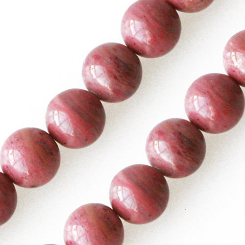 Perles rondes jaspe rose 10mm sur fil (1)