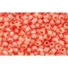 cc985 - perles de rocaille Toho 11/0 crystal/ salmon lined (10g)