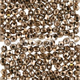 Czech fire-polished beads bronze 2mm (50)