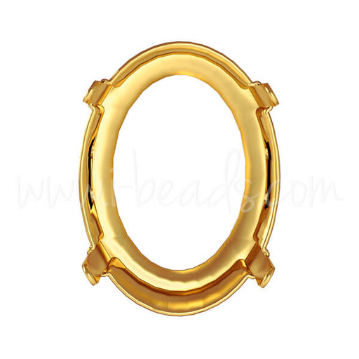 Kaufen Sie Perlen in der Schweiz Swarovski Fassung für 4122 Oval Rivoli 18x13.5mm Gold-plattiert (1)