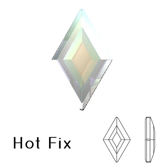 Kaufen Sie Perlen in der Schweiz 2773 Swarovski hot fix flat back Diamand Shape rhinestones crystal AB 6.6x3.9mm (5)