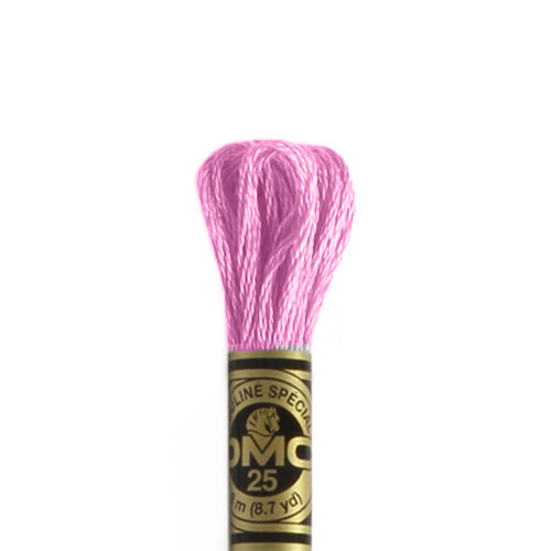 Fil à broder DMC mouliné spécial coton 8m rose 3609 (1)