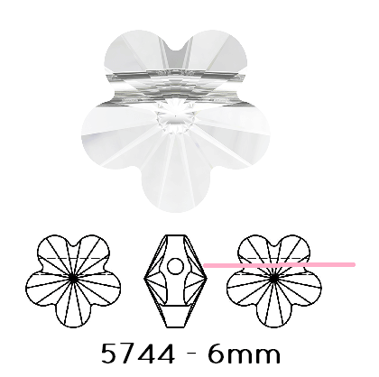 Achat Swarovski 5744 mini flower bead crystal - 6mm (2)