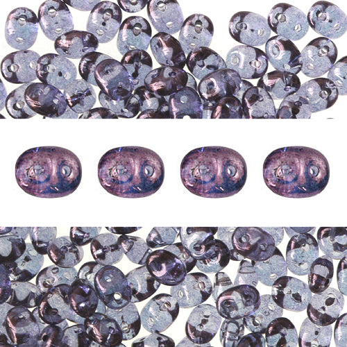 Kaufen Sie Perlen in der Schweiz Super Duo Perlen 2.5x5mm luster transparent amethyst (10g)