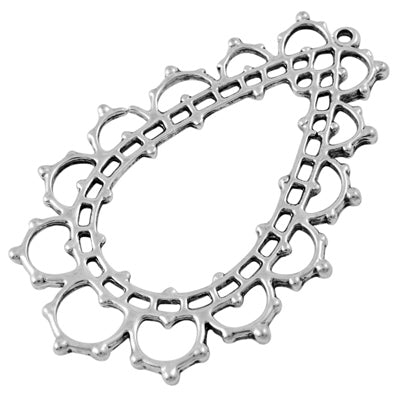 pendentif goutte ajouré argent vieilli 48x32mm (1)