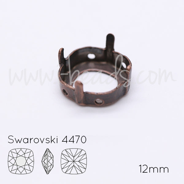 Serti à coudre pour Swarovski 4470 12mm cuivré (1)